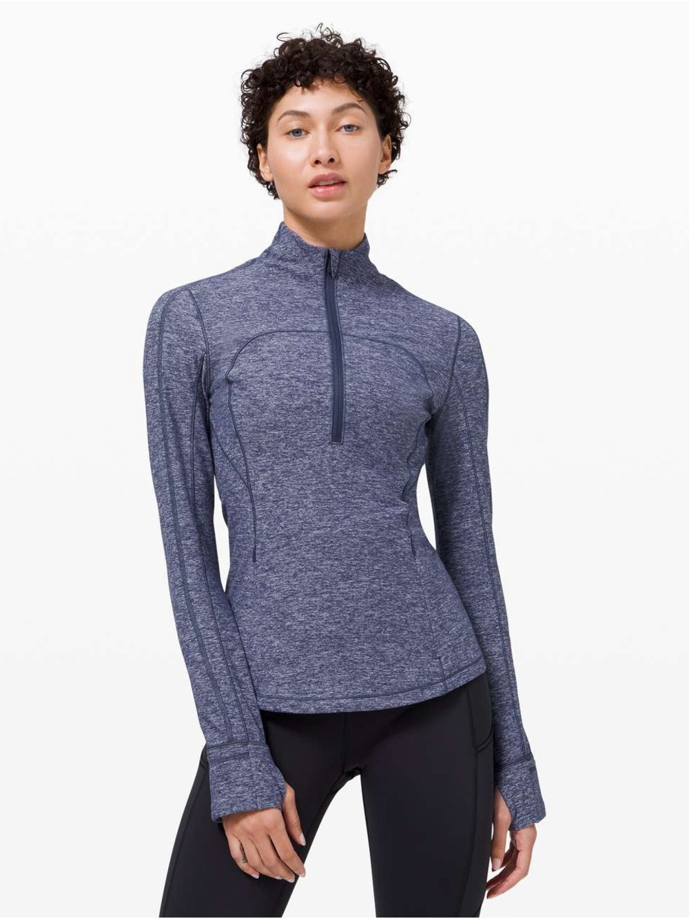 Lululemon Run Briskly 1/2 Zip pullover in a purple heathered 8
